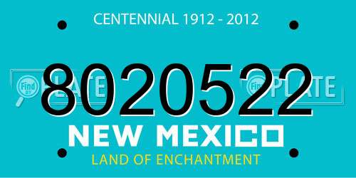 8020522 New Mexico License Plate