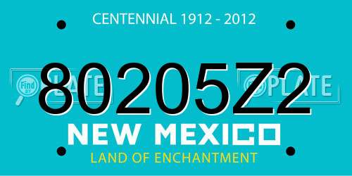 80205Z2 New Mexico License Plate