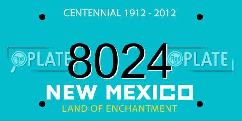 8024 New Mexico License Plate