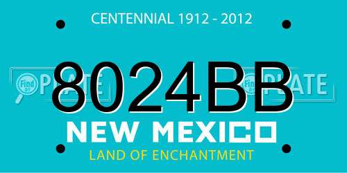 8024BB New Mexico License Plate