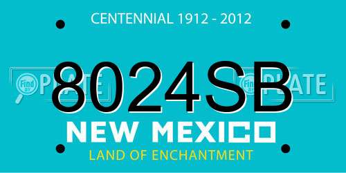 8024SB New Mexico License Plate