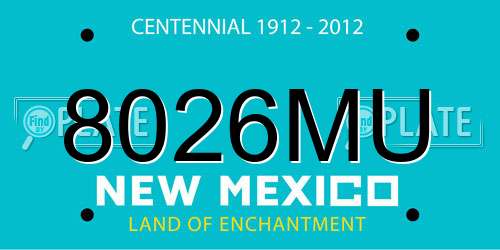 8026MU New Mexico License Plate