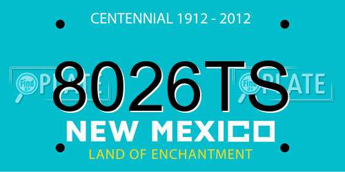 8026TS New Mexico License Plate
