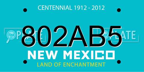 802AB5 New Mexico License Plate