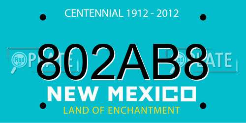 802AB8 New Mexico License Plate