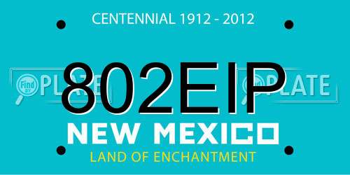 802EIP New Mexico License Plate