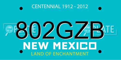 802GZB New Mexico License Plate
