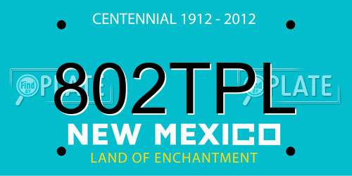 802TPL New Mexico License Plate