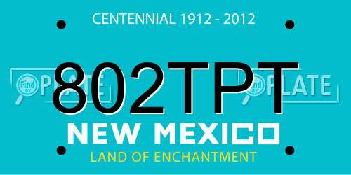 802TPT New Mexico License Plate