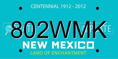 802WMK New Mexico License Plate