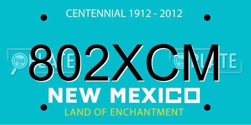 802XCM New Mexico License Plate
