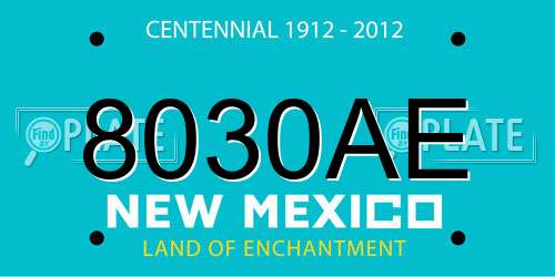 8030AE New Mexico License Plate