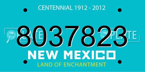 8037823 New Mexico License Plate