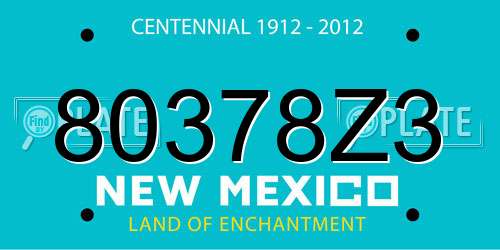 80378Z3 New Mexico License Plate