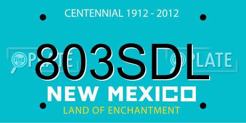 803SDL New Mexico License Plate