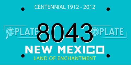 8043 New Mexico License Plate