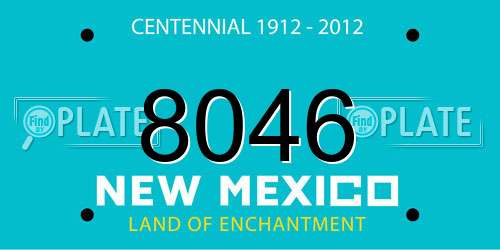 8046 New Mexico License Plate