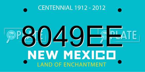 8049EE New Mexico License Plate
