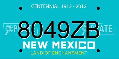 8049ZB New Mexico License Plate