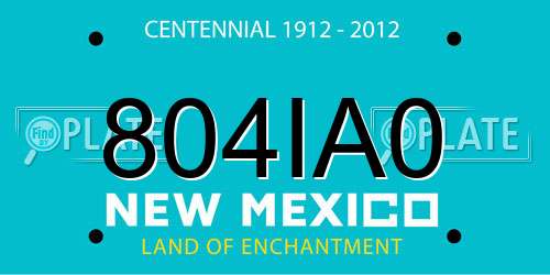 804IA0 New Mexico License Plate