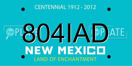 804IAD New Mexico License Plate