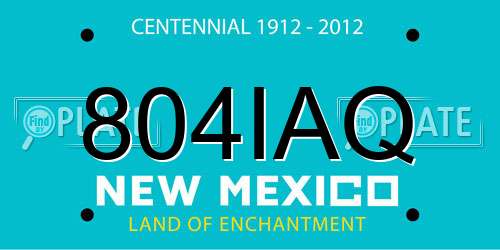 804IAQ New Mexico License Plate