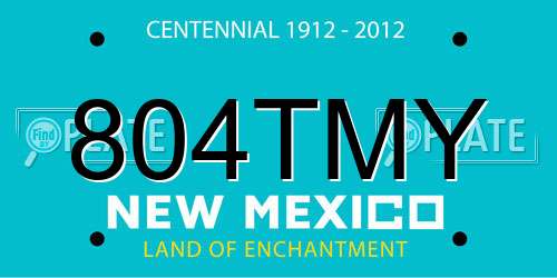 804TMY New Mexico License Plate