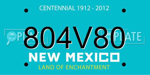804V80 New Mexico License Plate
