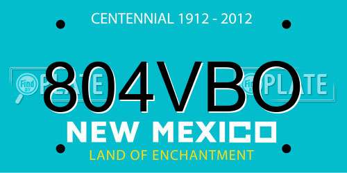 804VBO New Mexico License Plate