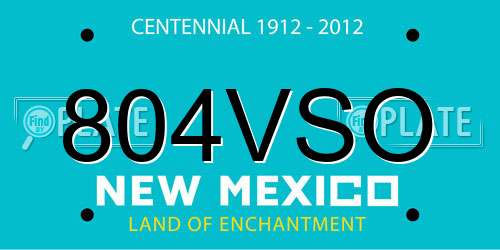 804VSO New Mexico License Plate