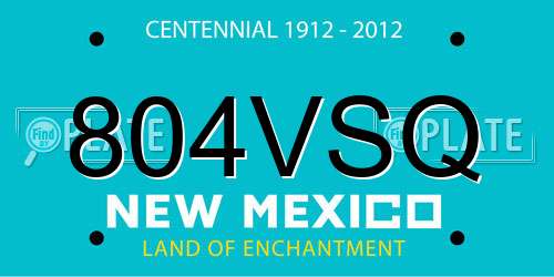 804VSQ New Mexico License Plate