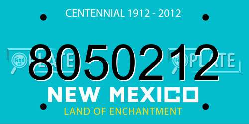 8050212 New Mexico License Plate