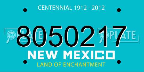 8050217 New Mexico License Plate