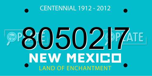 80502I7 New Mexico License Plate