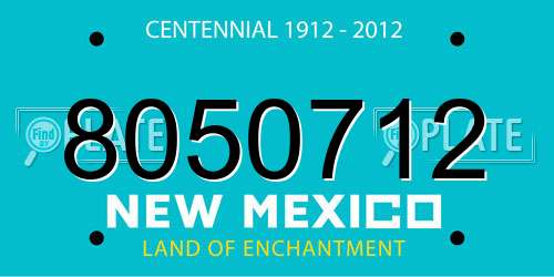 8050712 New Mexico License Plate