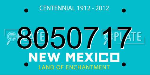 8050717 New Mexico License Plate