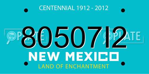 80507I2 New Mexico License Plate