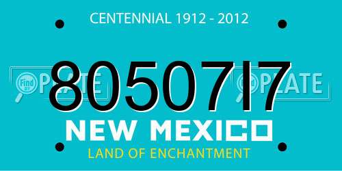 80507I7 New Mexico License Plate