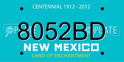 8052BD New Mexico License Plate