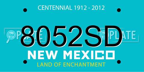 8052SD New Mexico License Plate