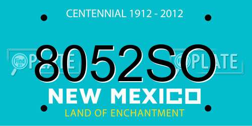 8052SO New Mexico License Plate