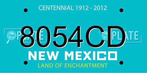 8054CD New Mexico License Plate