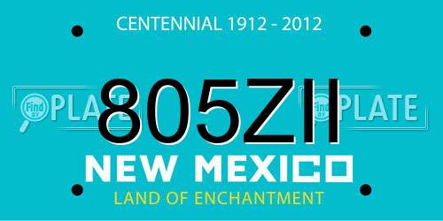 805ZII New Mexico License Plate