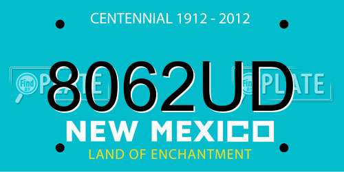 8062UD New Mexico License Plate
