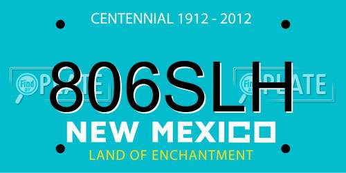 806SLH New Mexico License Plate