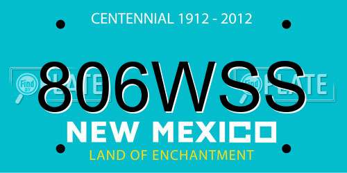 806WSS New Mexico License Plate