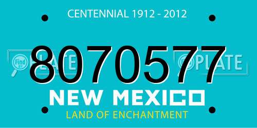 8070577 New Mexico License Plate