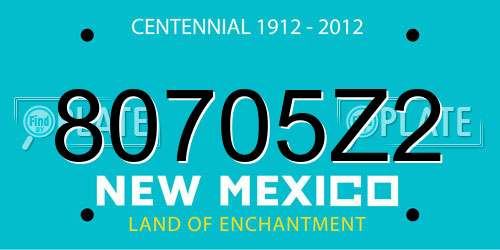 80705Z2 New Mexico License Plate