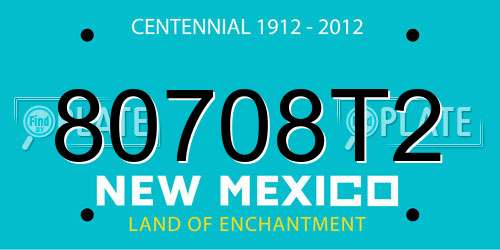 80708T2 New Mexico License Plate