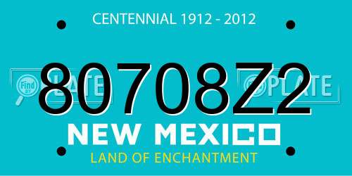 80708Z2 New Mexico License Plate